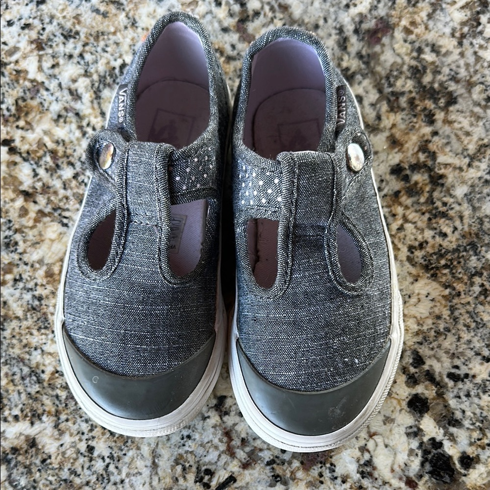 Vans Gray Sneakers with Textured Fabric and Rubber Sole